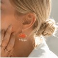 Pearl & Green Gemstone Drop Earrings