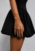 Sculptural Gold Hand Bracelet for Women, Handmade Ring Bracelet Hand Harness, Modern Statement Hand Jewelry
