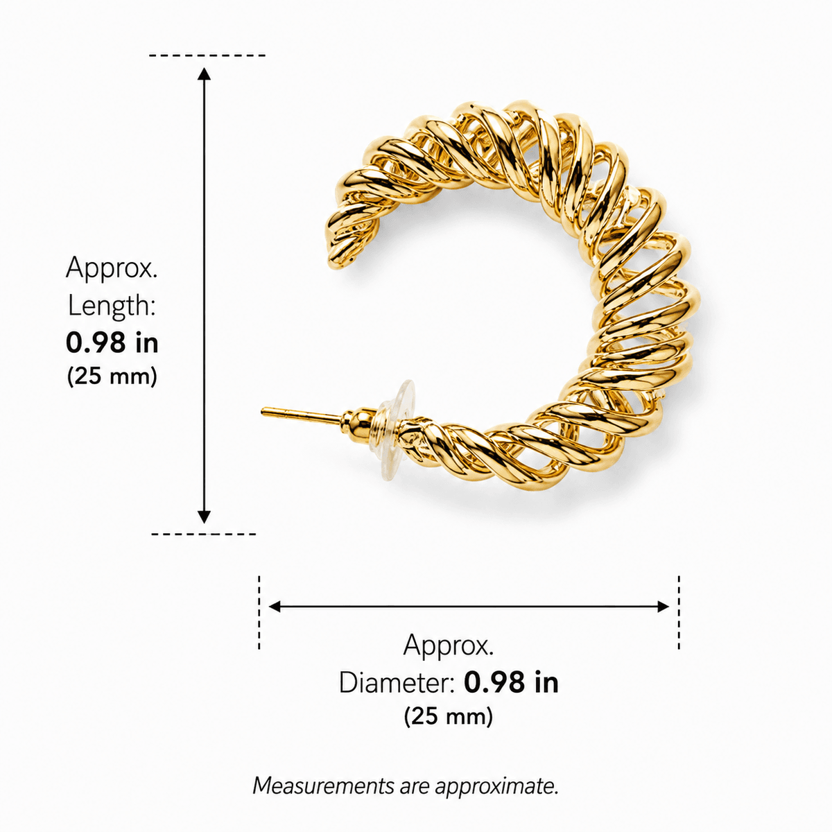 Twisted Rope Gold Hoop Earrings