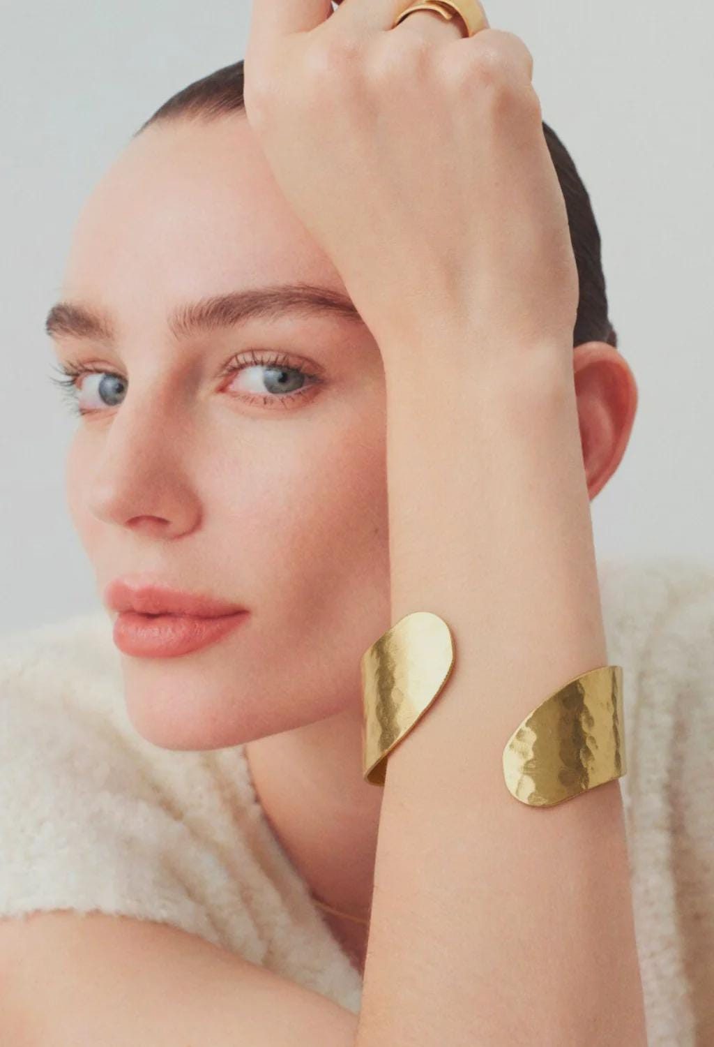 Hammered Gold Plated Copper Cuff