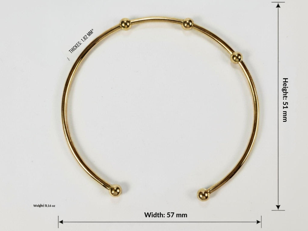 Gold Plated Copper Beaded Bangle