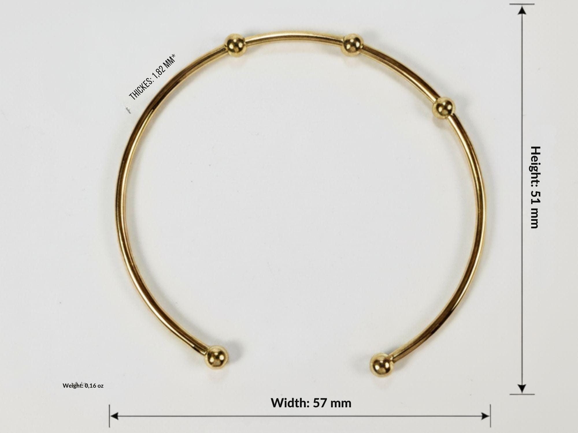 Gold Plated Copper Beaded Bangle