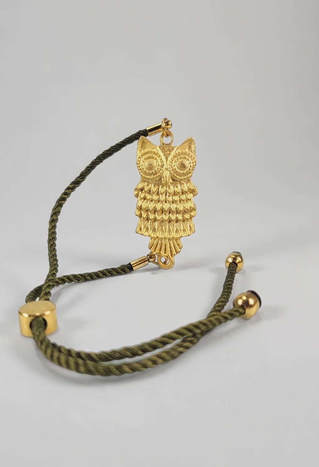 Gold Owl Charm Bracelet