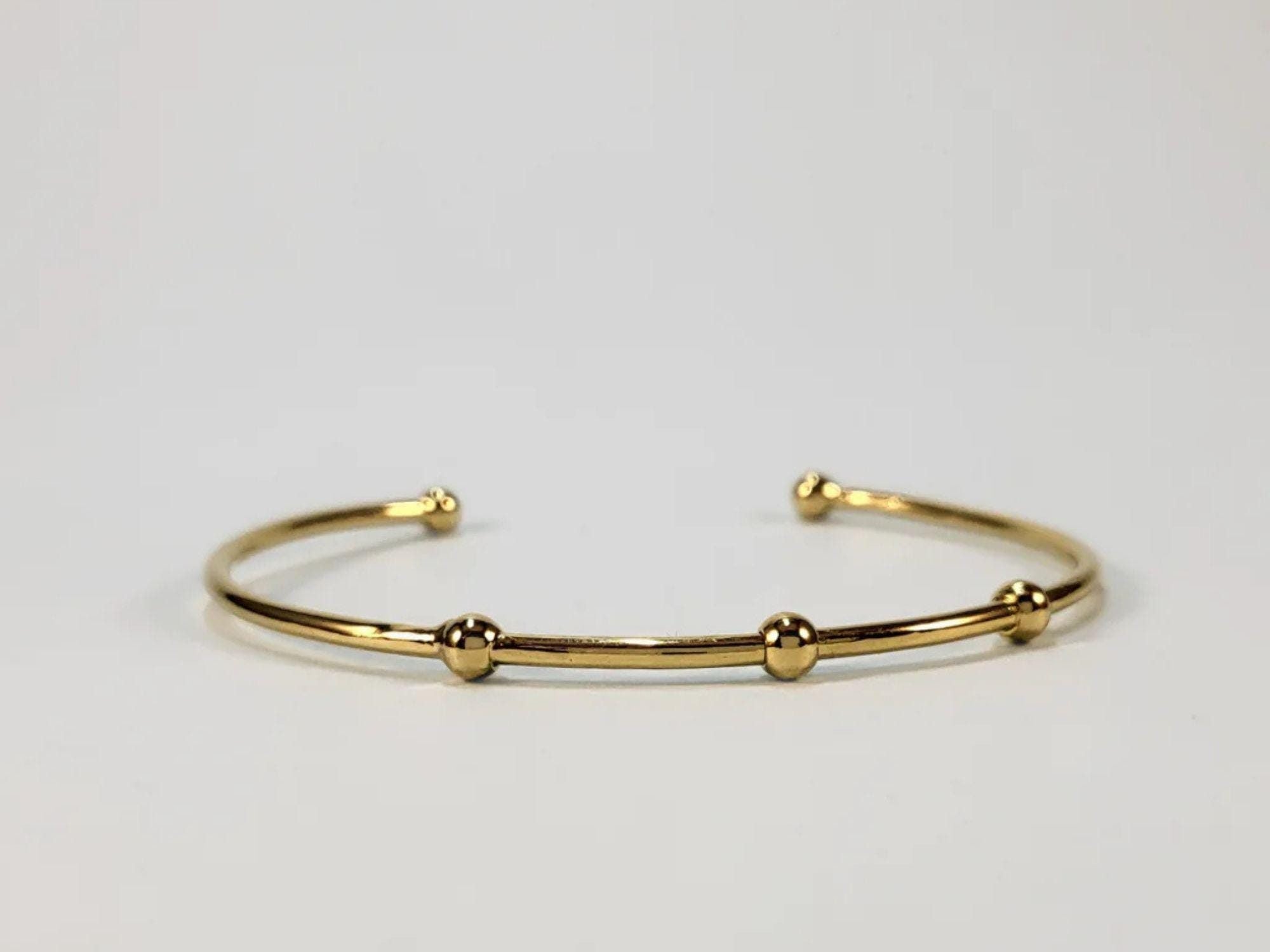 Gold Plated Copper Beaded Bangle