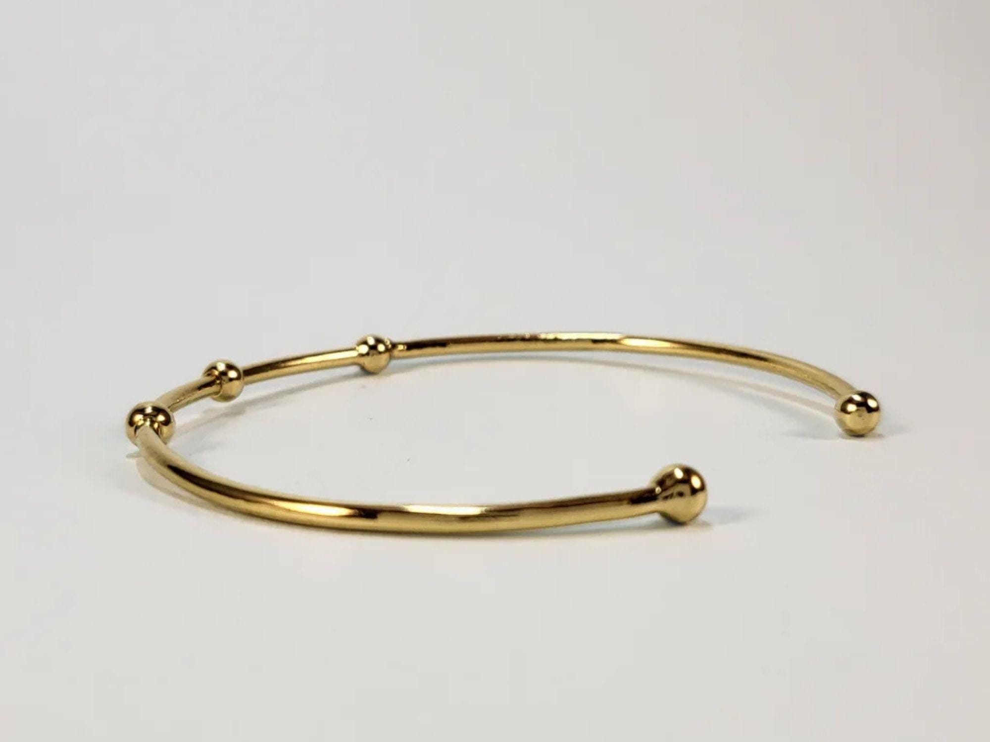 Gold Plated Copper Beaded Bangle