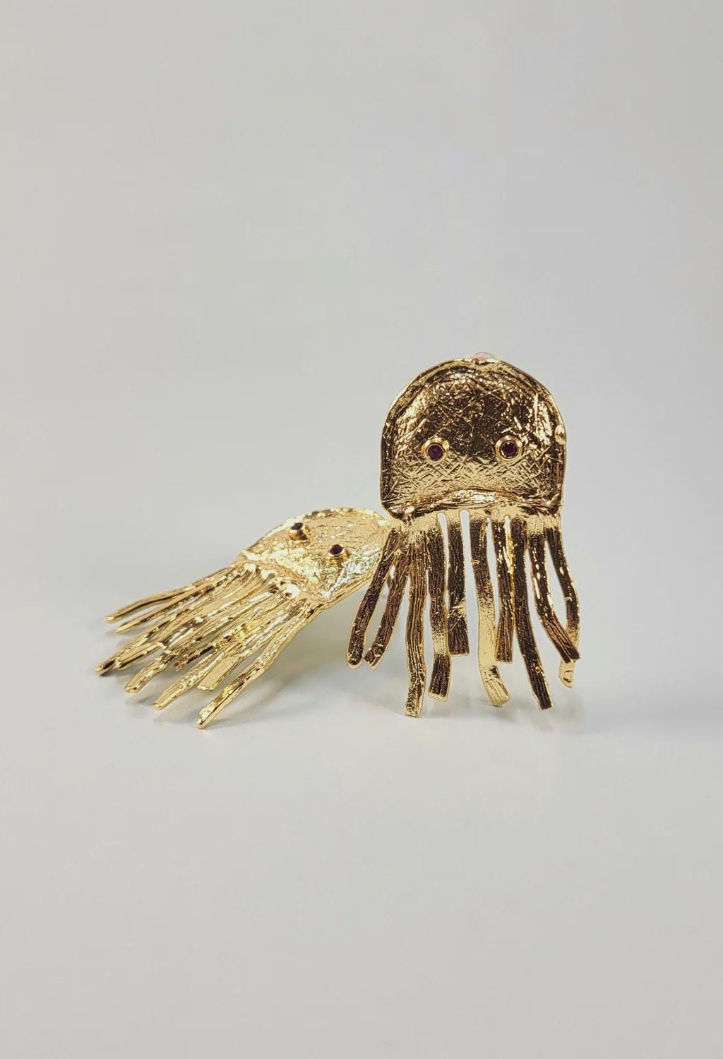 Gold Jellyfish Drop Earrings