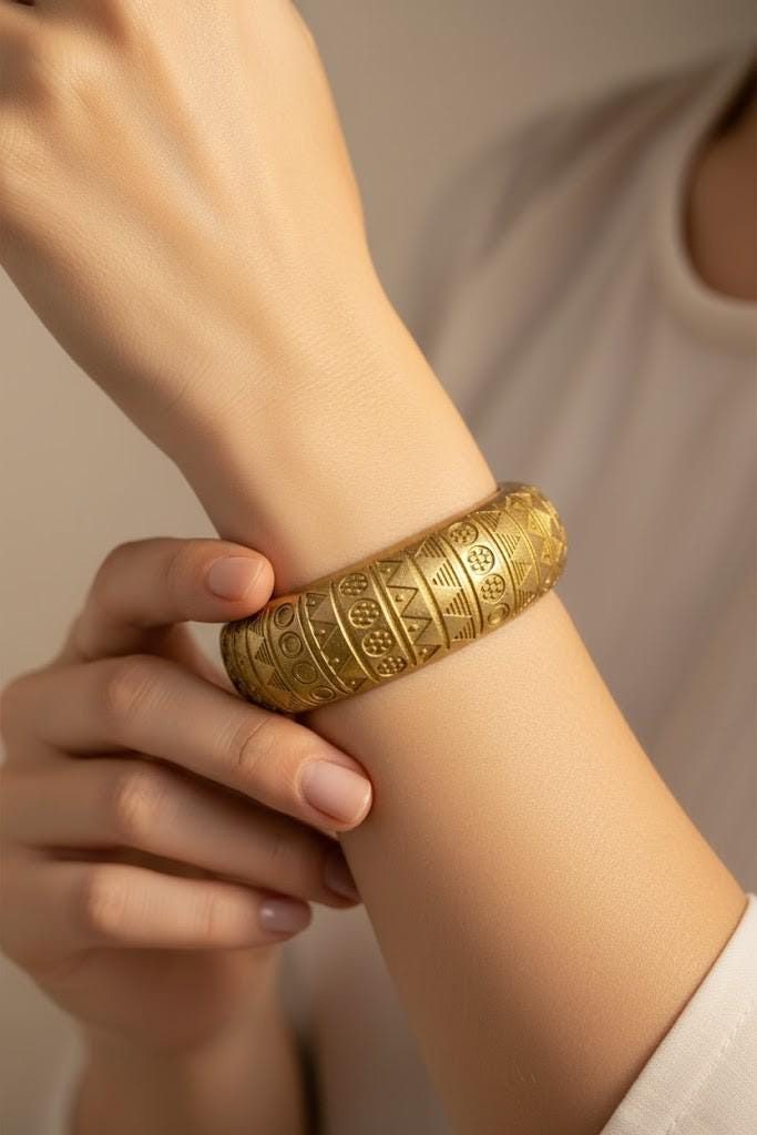Hand-Engraved Copper Cuff Bracelet