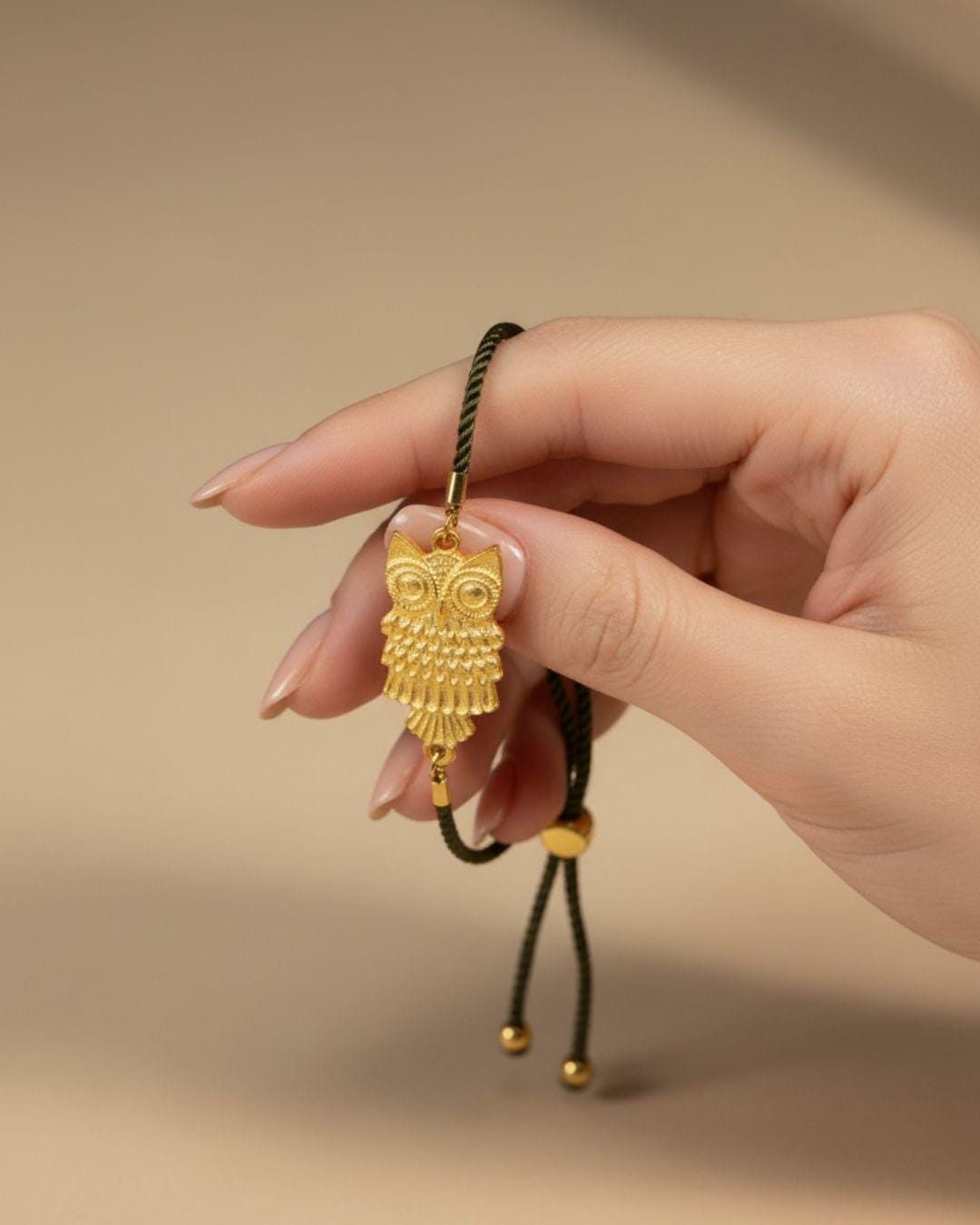 Gold Owl Charm Bracelet