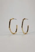 Curved C Gold Earrings