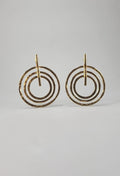Gold Spiral Circle Earrings