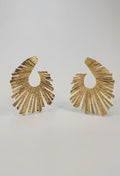 Gold Sunburst Fan Earrings
