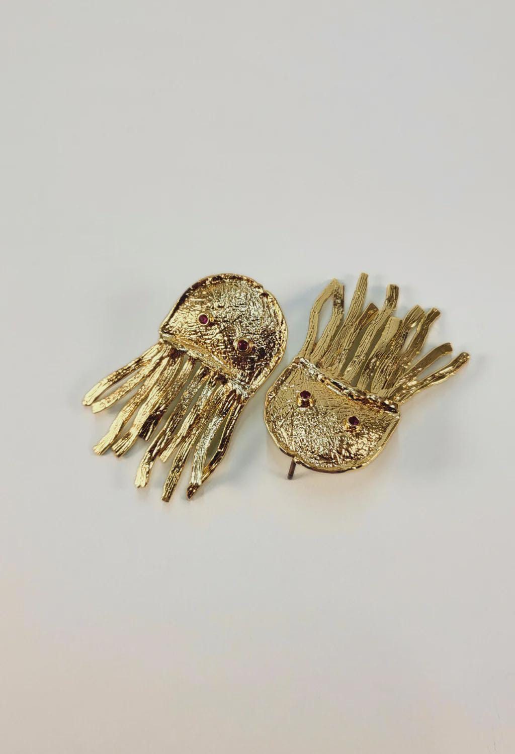 Gold Jellyfish Drop Earrings