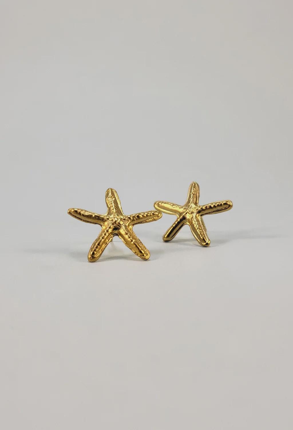 Gold Starfish Stud Earrings