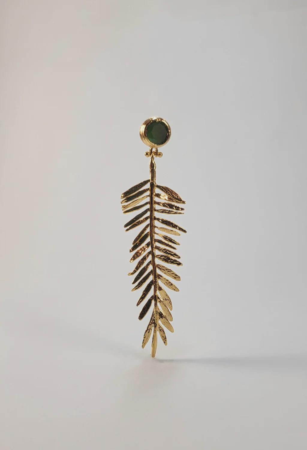 Gold Wheat Spike Dangle Earrings