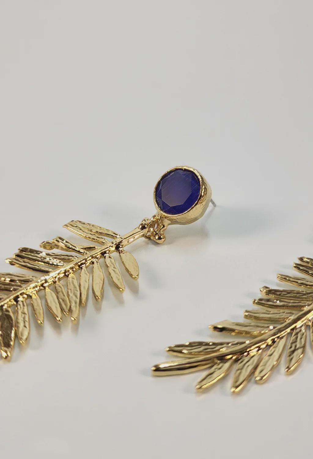 Gold Wheat Spike Dangle Earrings