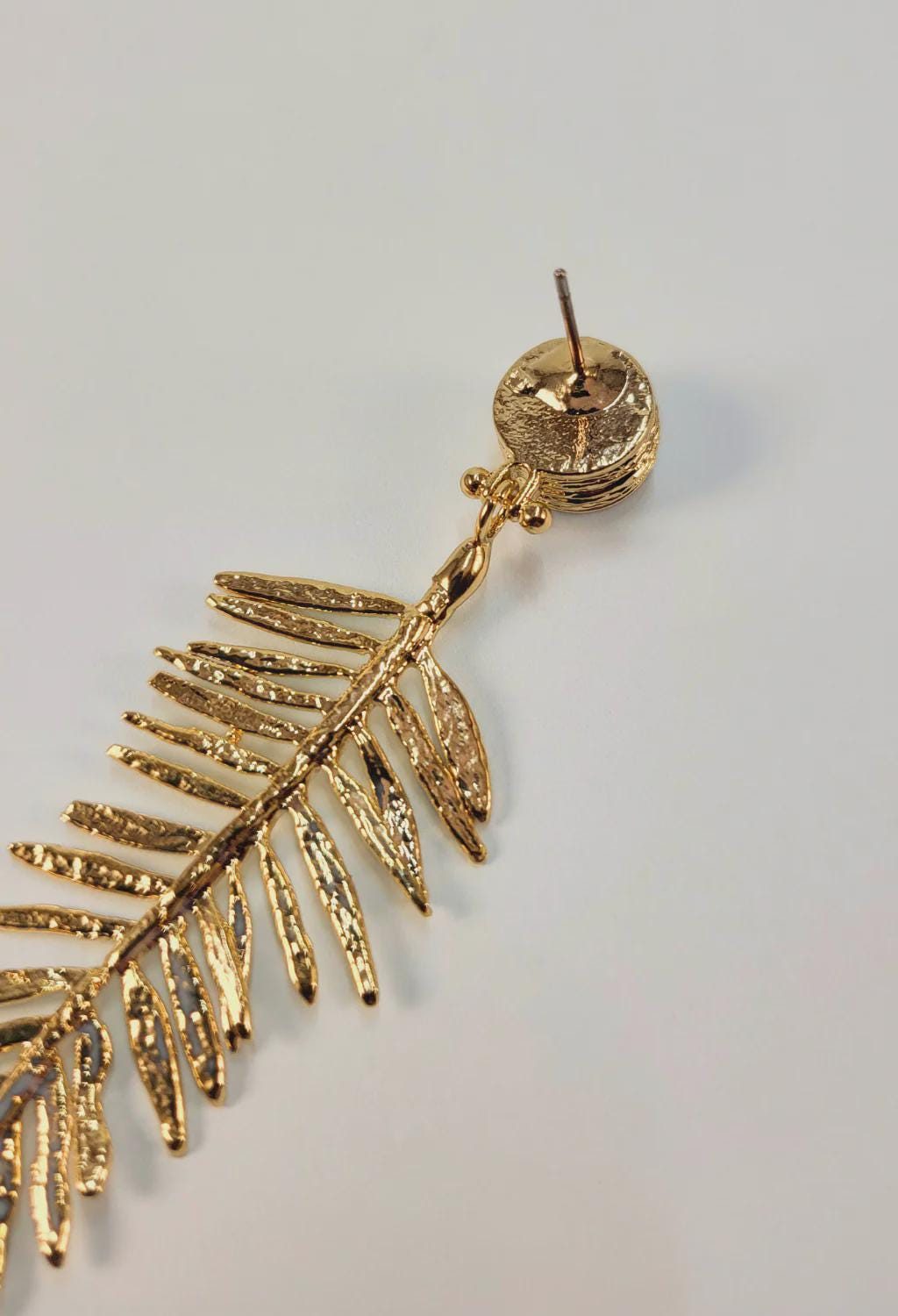 Gold Wheat Spike Dangle Earrings