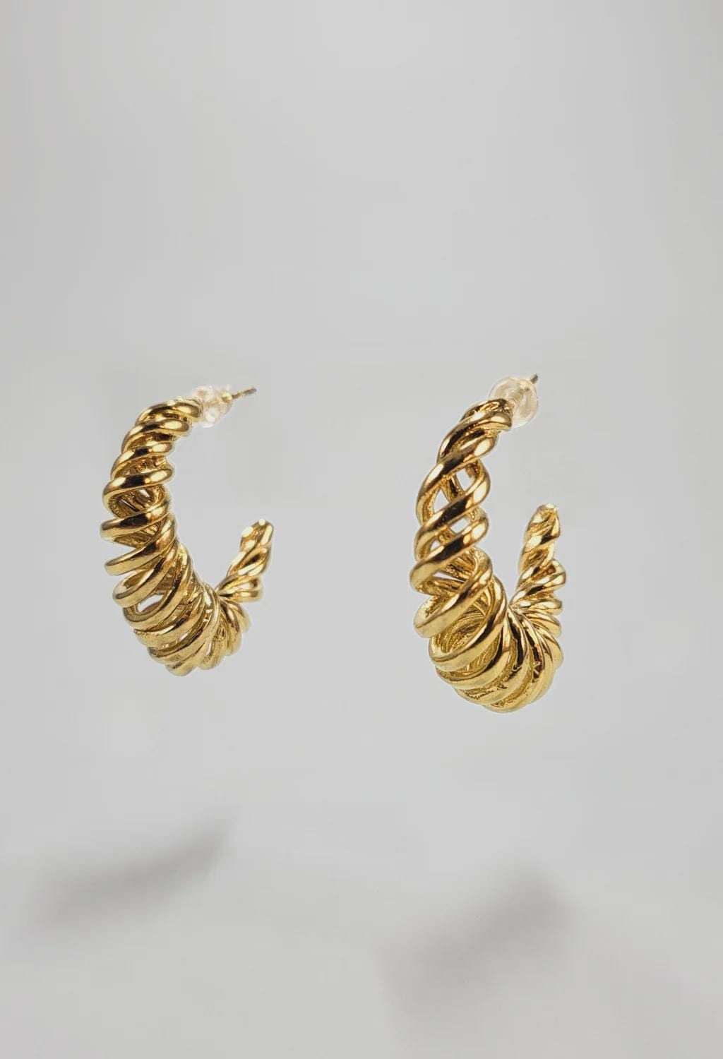 Twisted Rope Gold Hoop Earrings