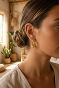 Twisted Rope Gold Hoop Earrings