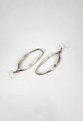 Abstract Silver Hoop Earrings