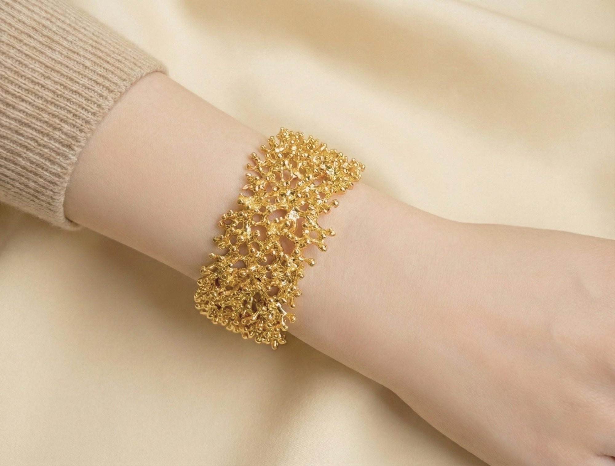 Organic Gold Plated Brass Cuff