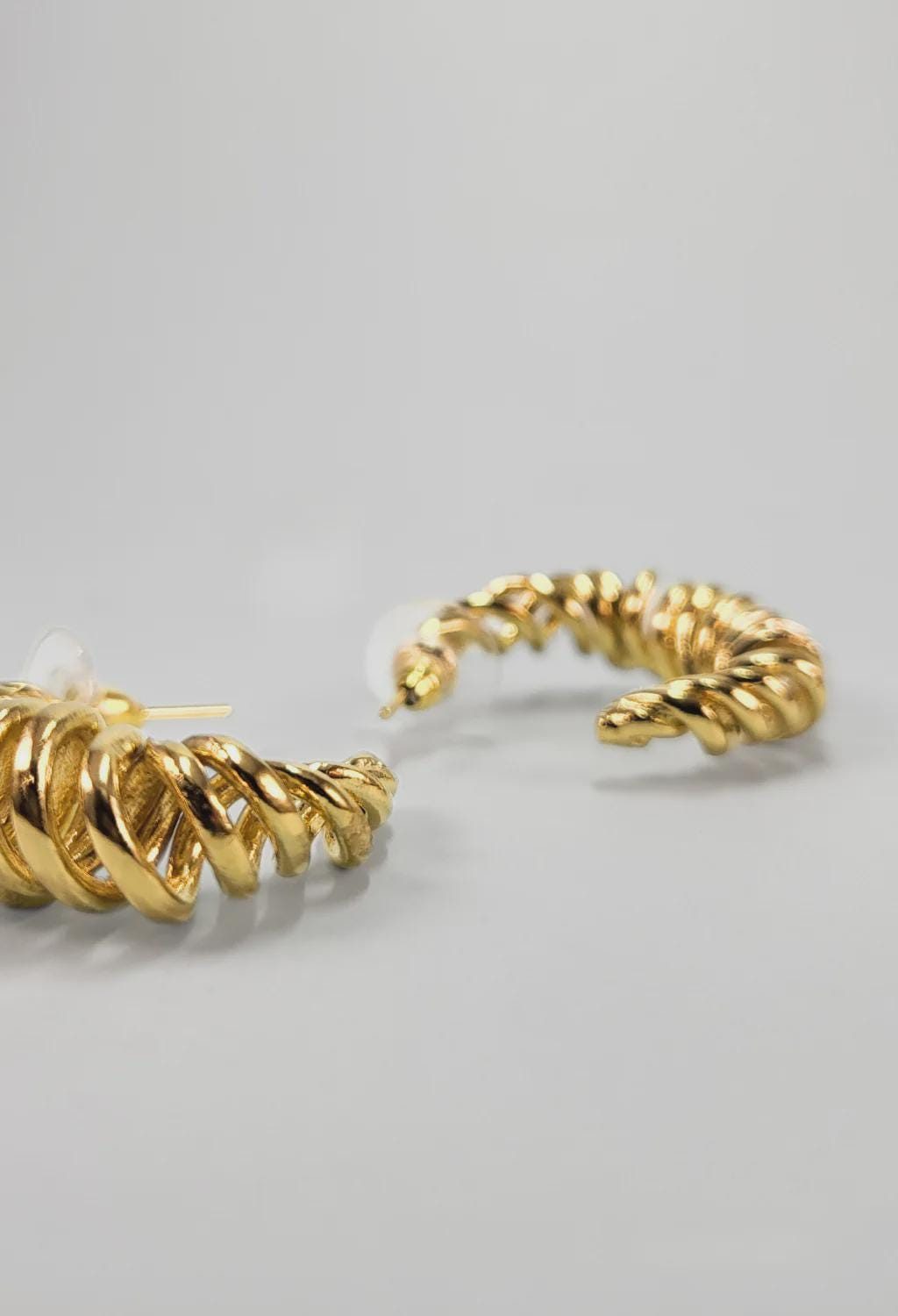 Twisted Rope Gold Hoop Earrings