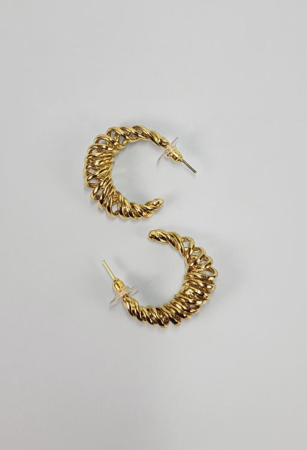 Twisted Rope Gold Hoop Earrings