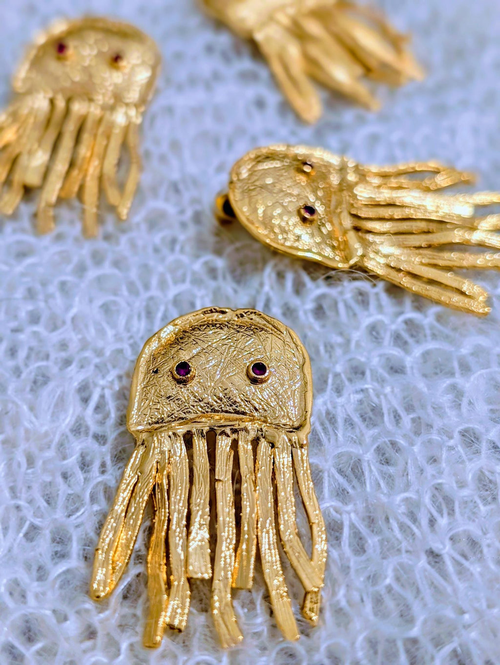 Gold Jellyfish Drop Earrings