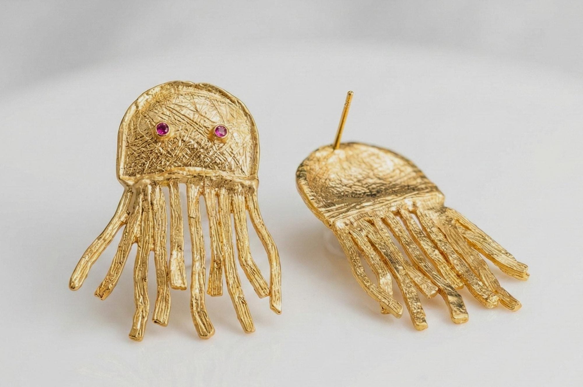 Gold Jellyfish Drop Earrings