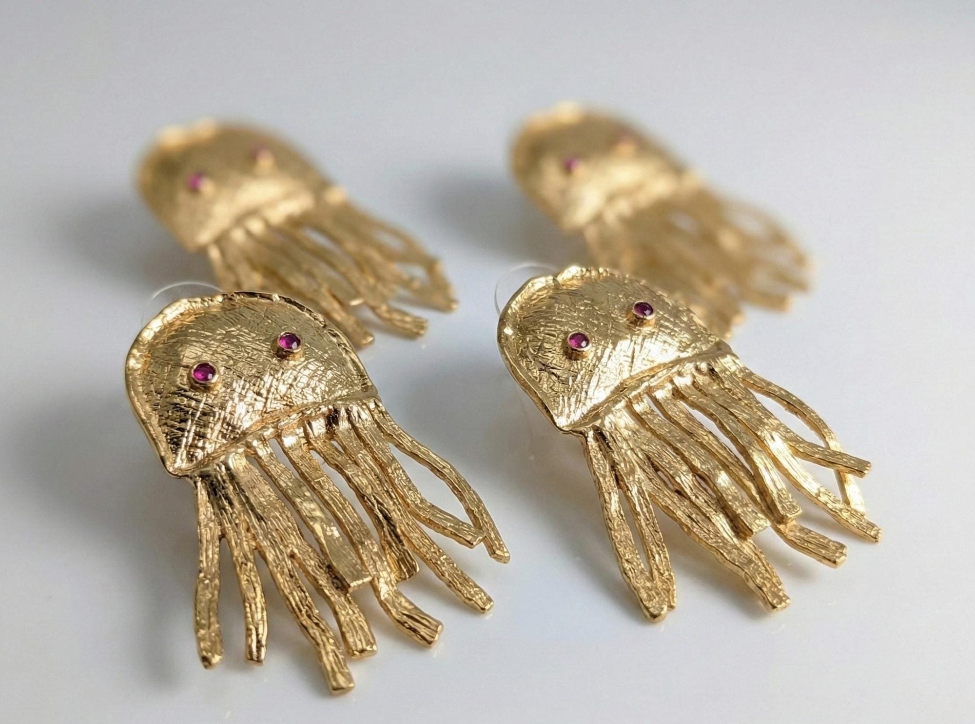 Gold Jellyfish Drop Earrings