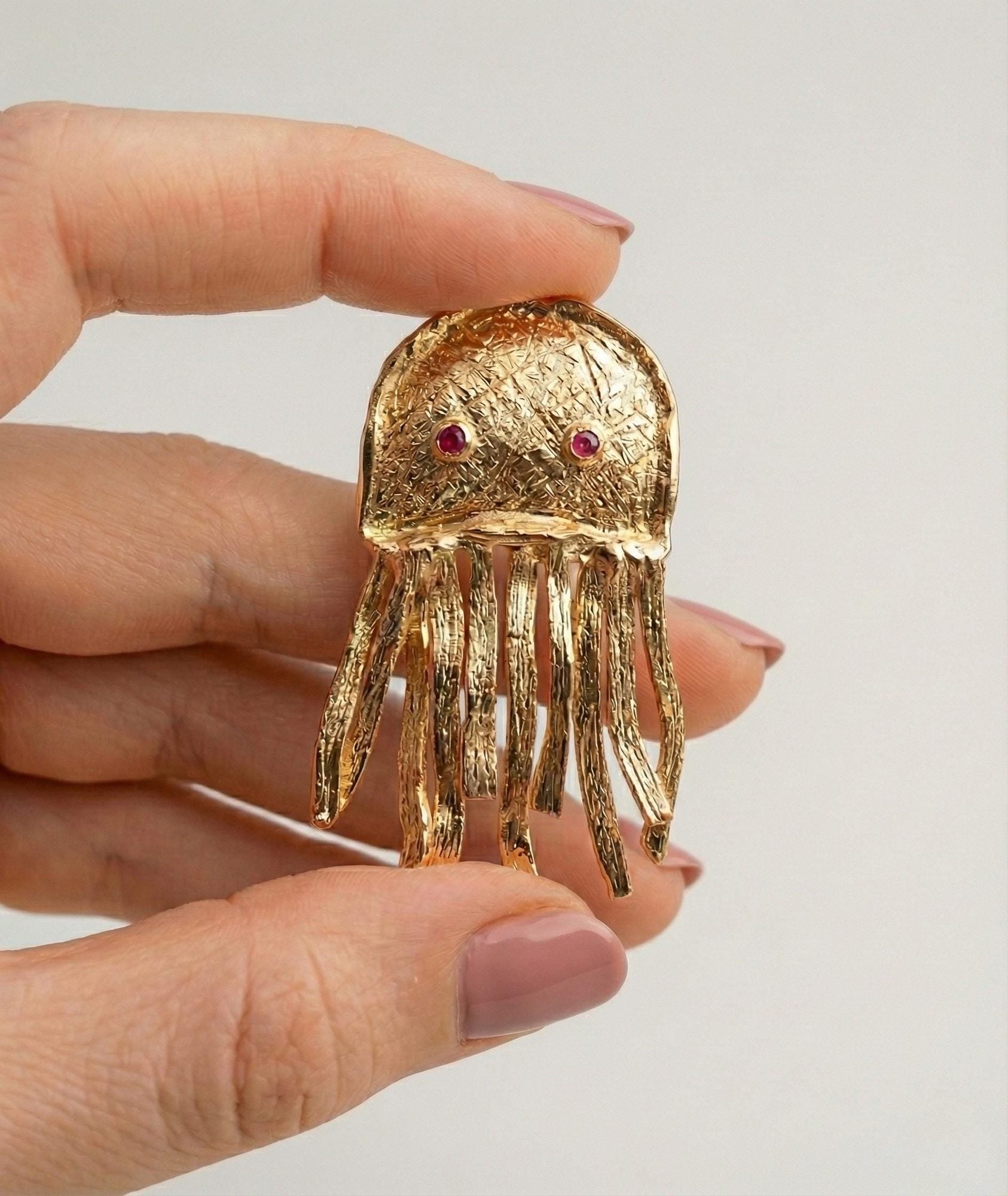 Gold Jellyfish Drop Earrings