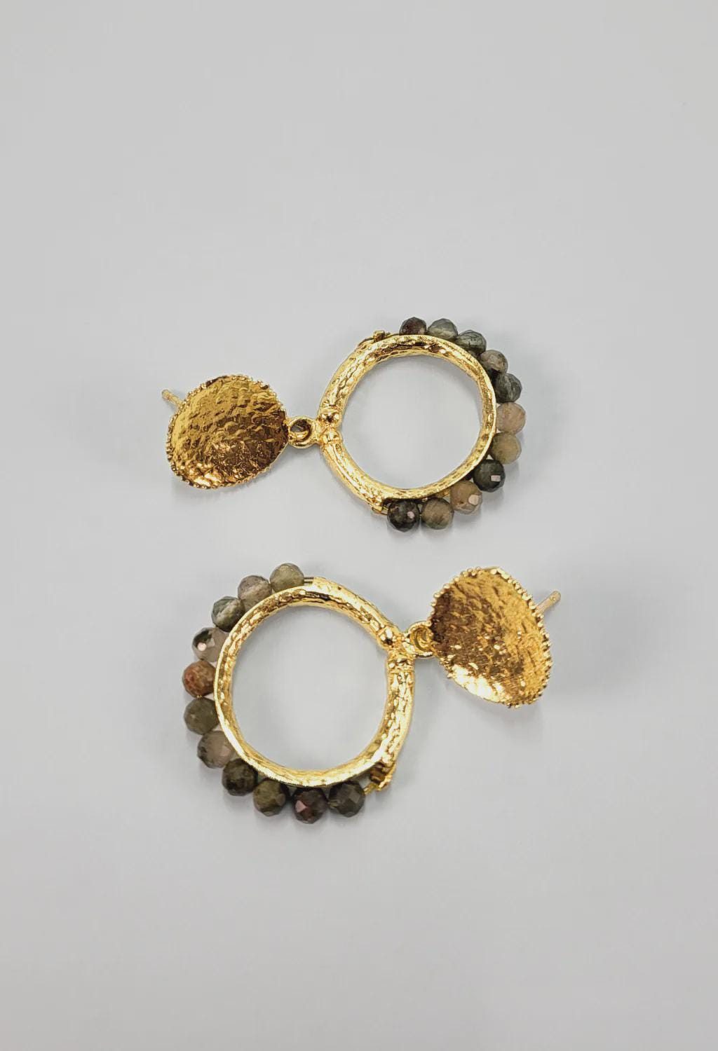 Beaded Natural Stone Drop Earrings