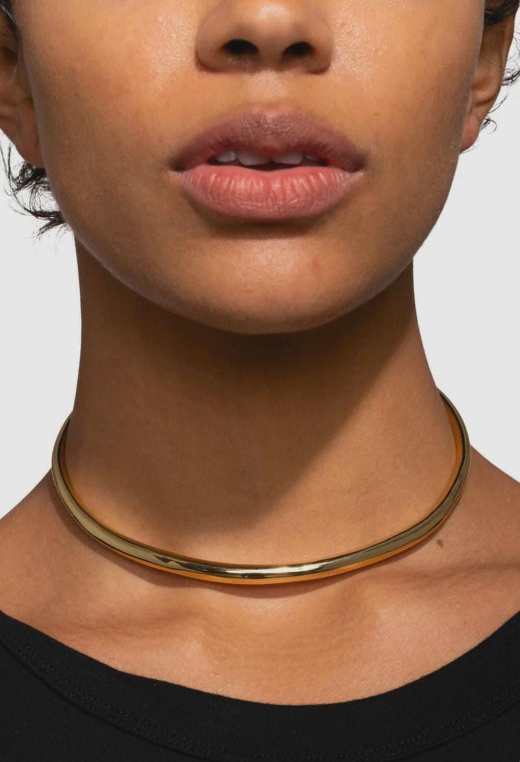 Gold Torque Choker Necklace