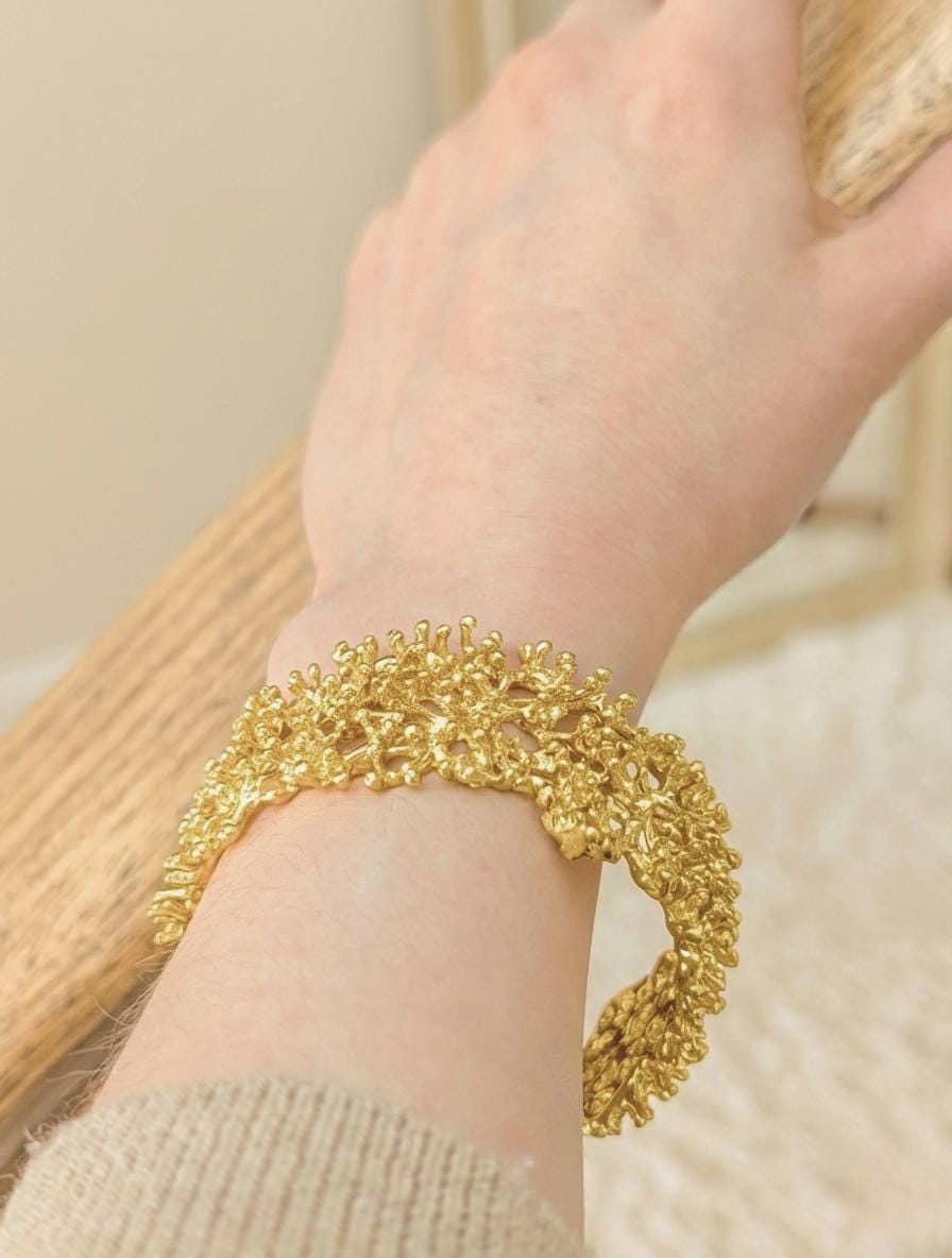 Organic Gold Plated Brass Cuff