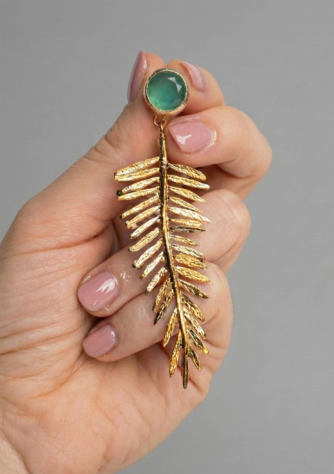 Gold Wheat Spike Dangle Earrings