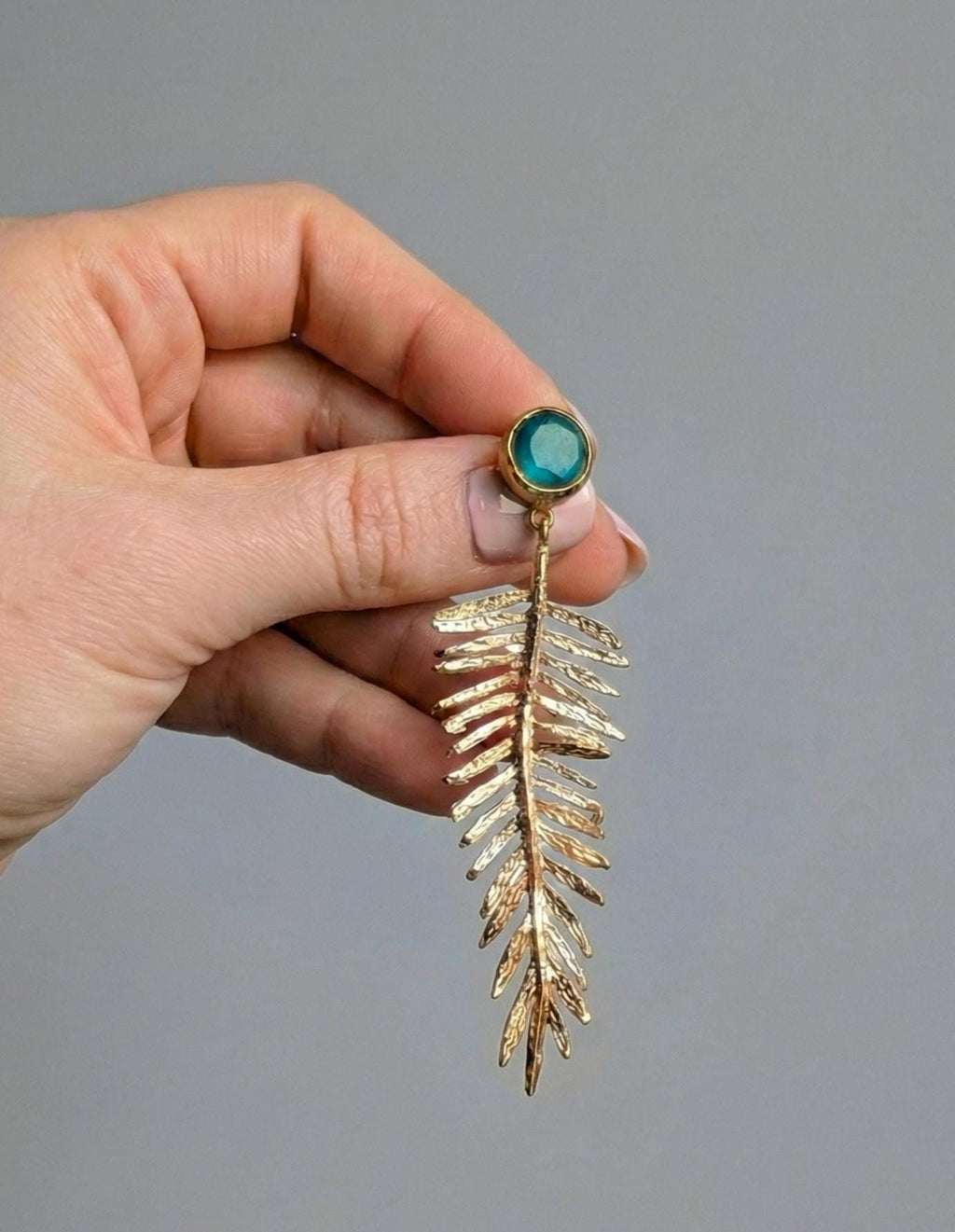 Gold Wheat Spike Dangle Earrings