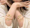 Exotic Leaf Gold Cuff Bracelet