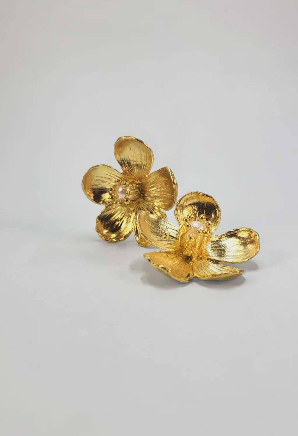 Gold Flower Stud Earrings