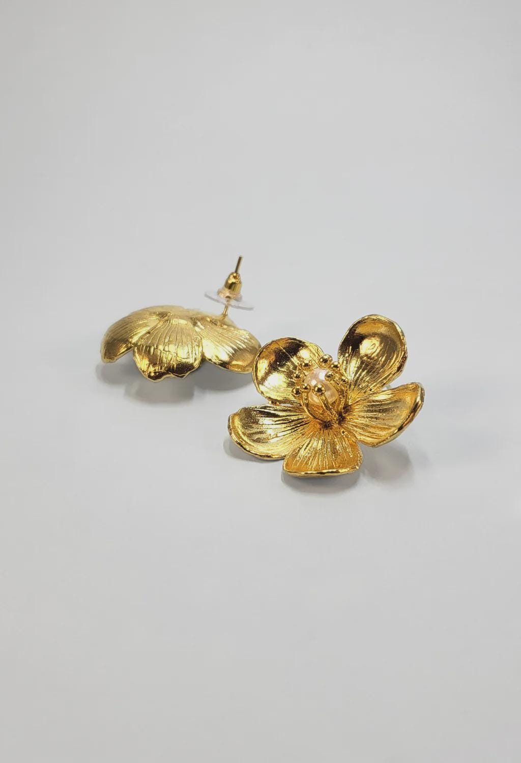 Gold Flower Stud Earrings