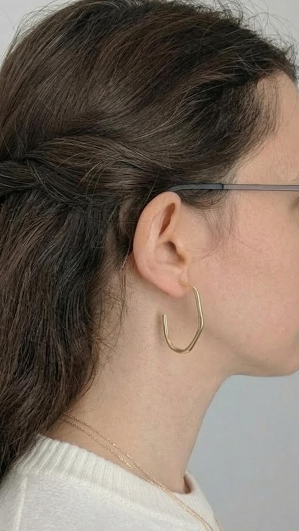 Curved C Gold Earrings