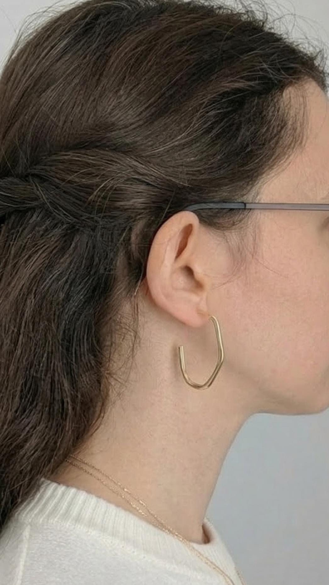 Curved C Gold Earrings