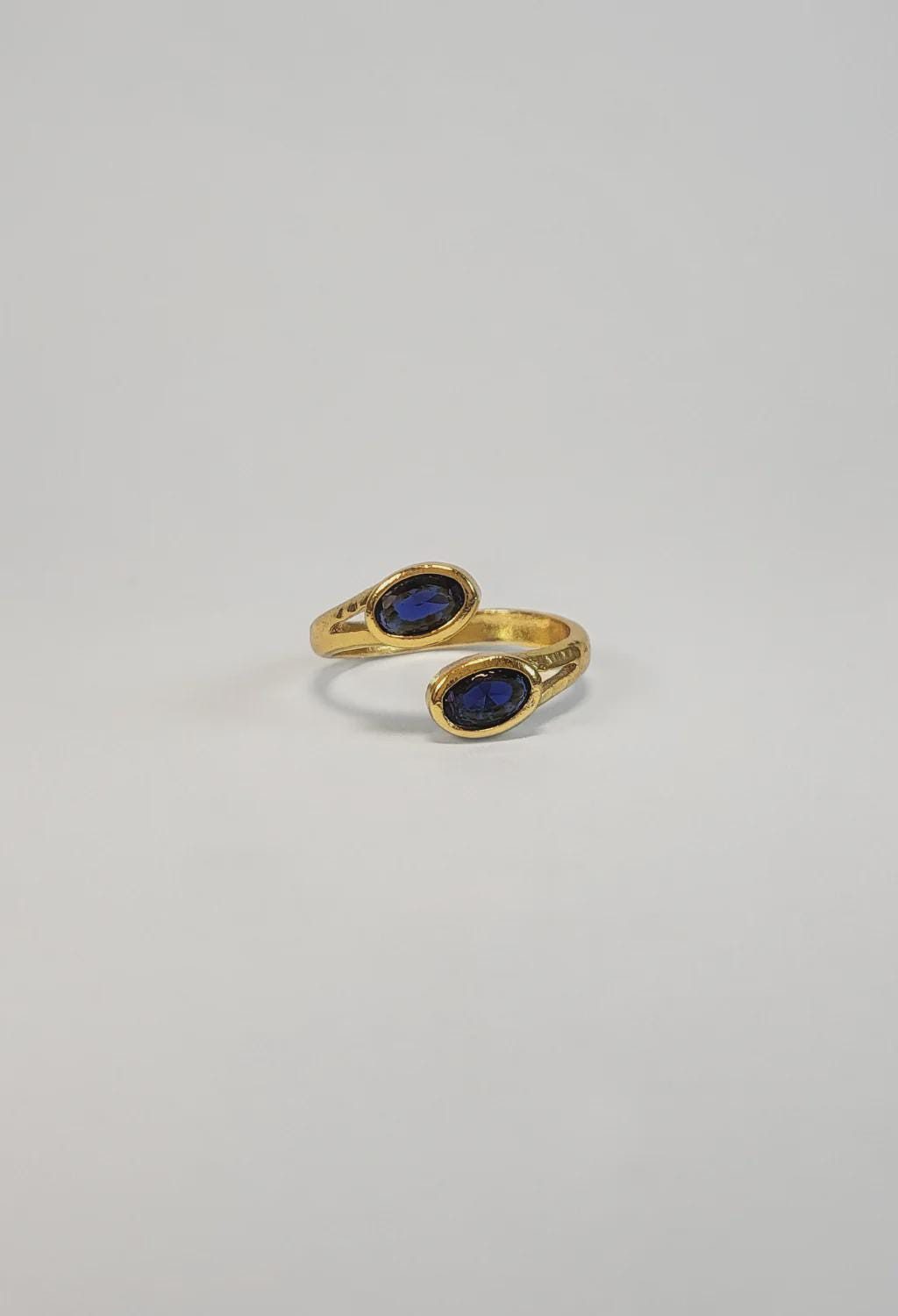Navy Blue Zircon Wrap Ring