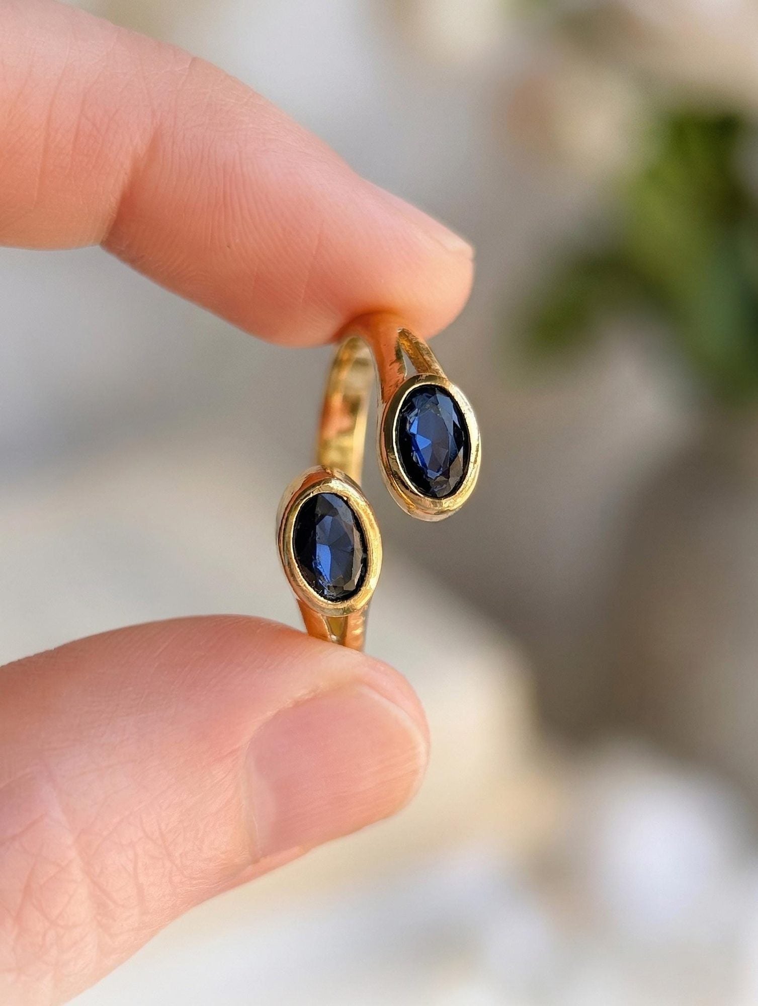 Navy Blue Zircon Wrap Ring