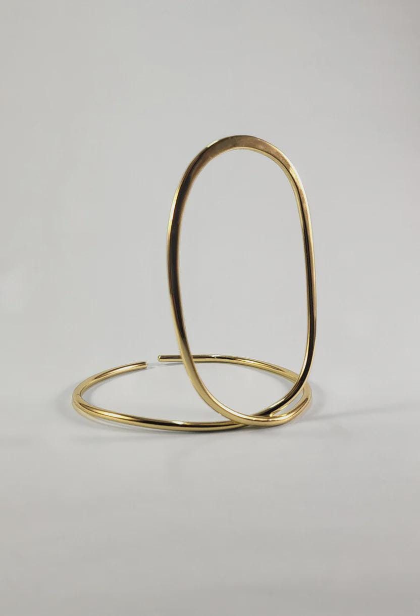 Open Geometric Gold Cuff