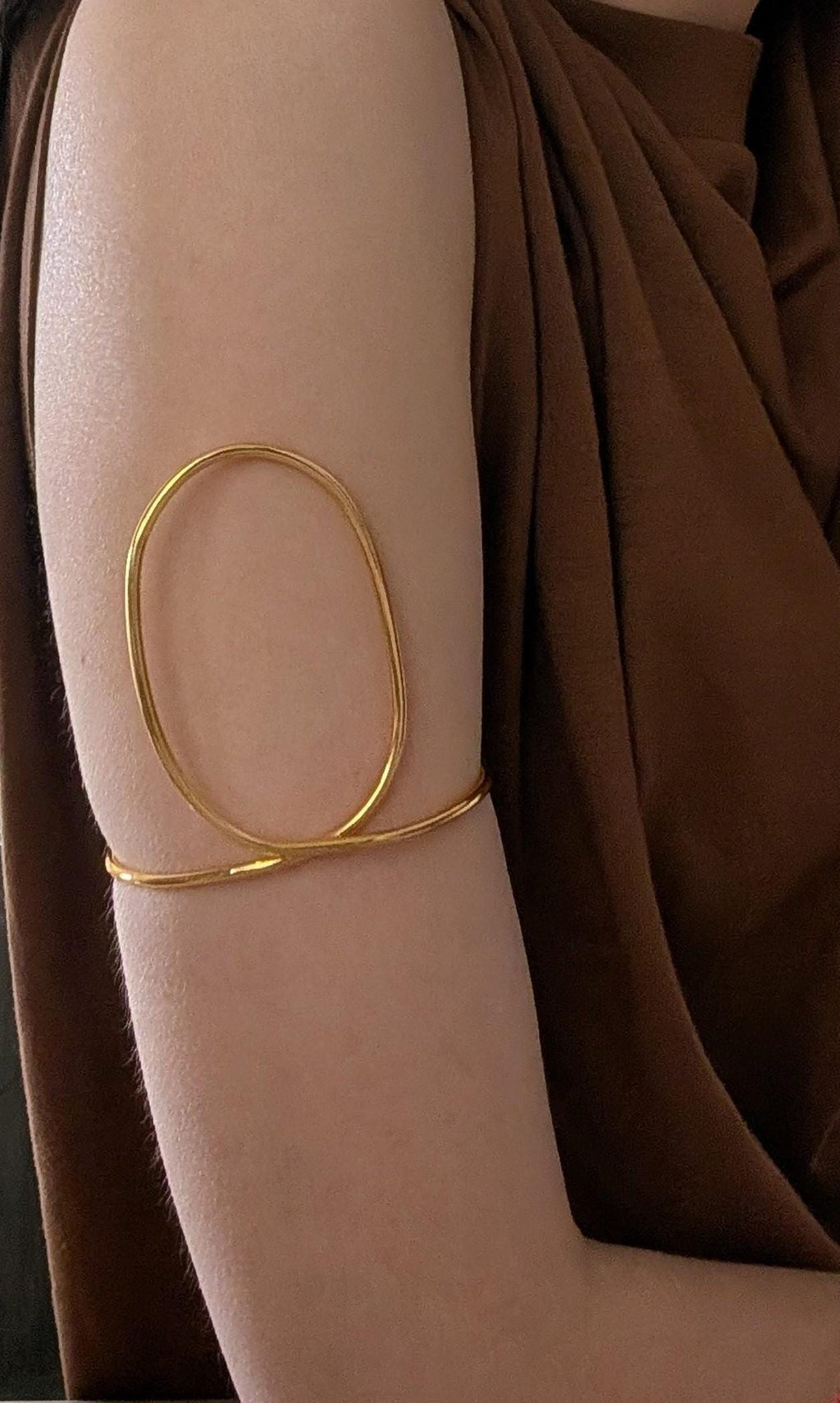 Open Geometric Gold Cuff