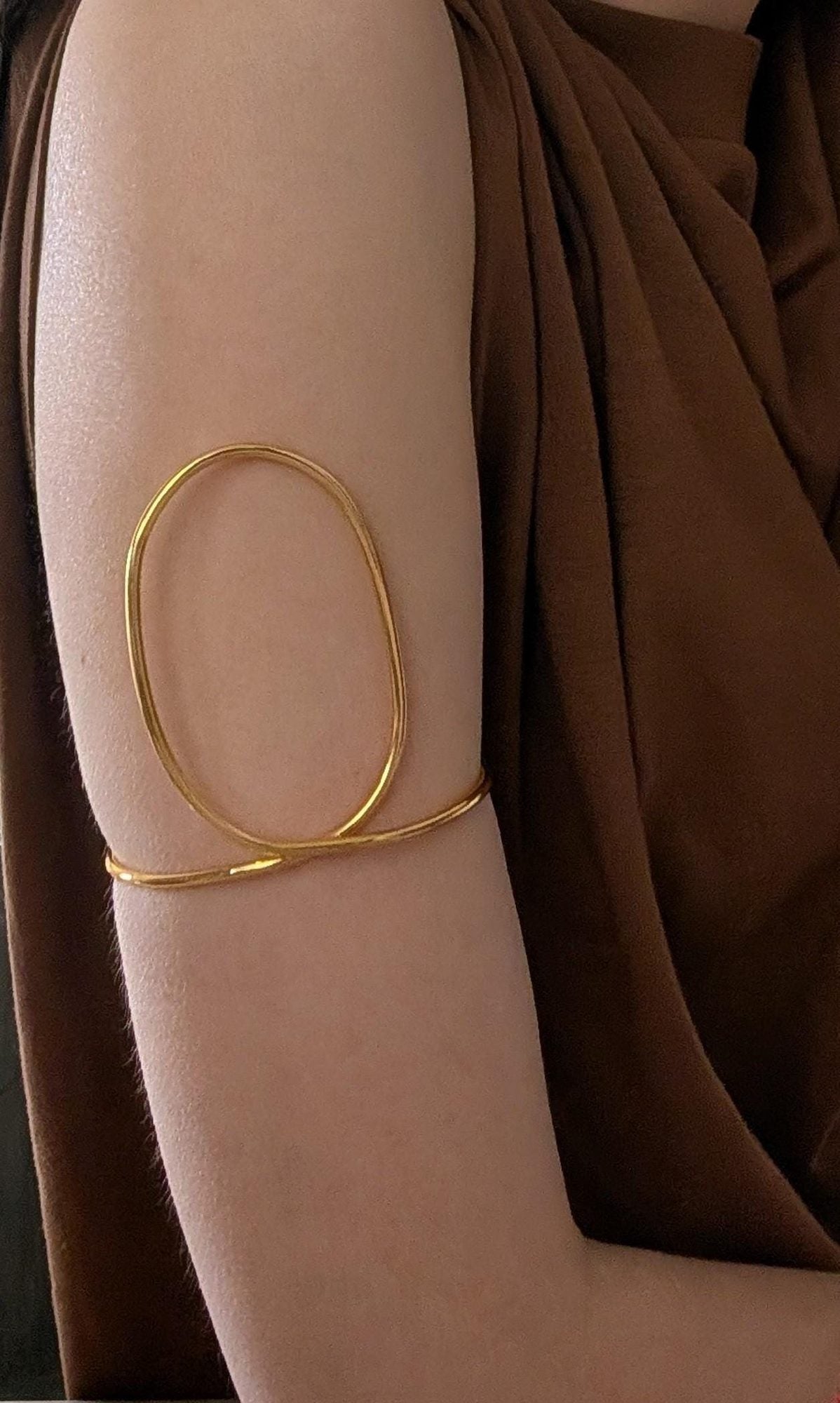 Open Geometric Gold Cuff
