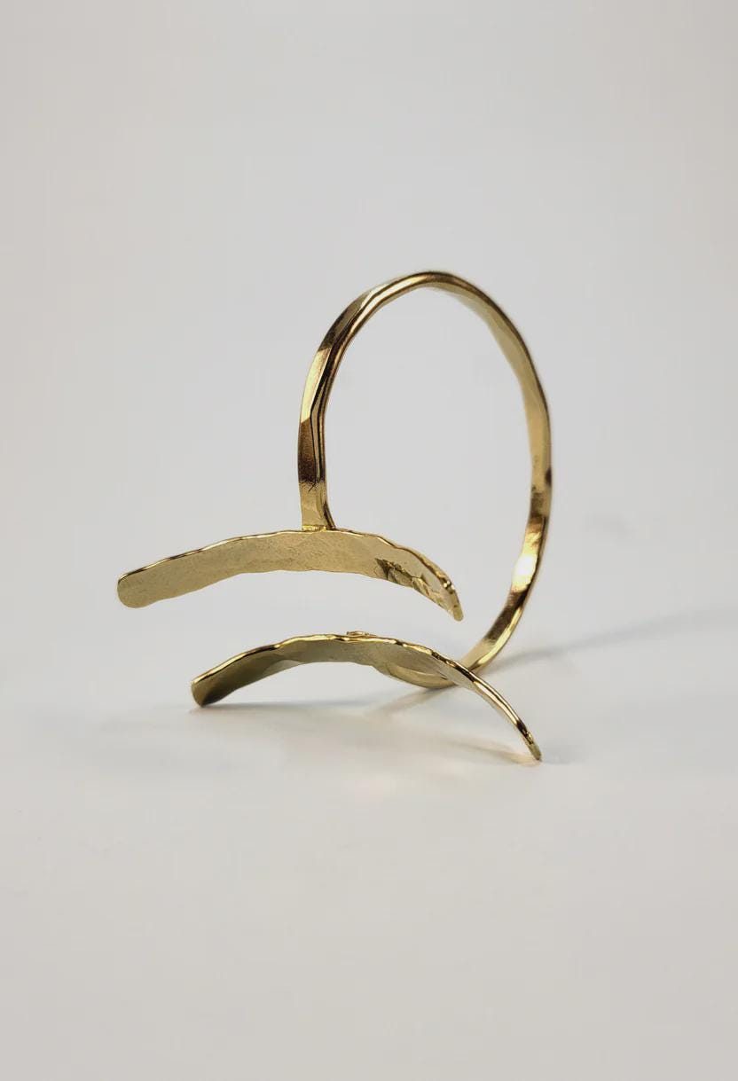 Hammered Gold Cuff Bracelet