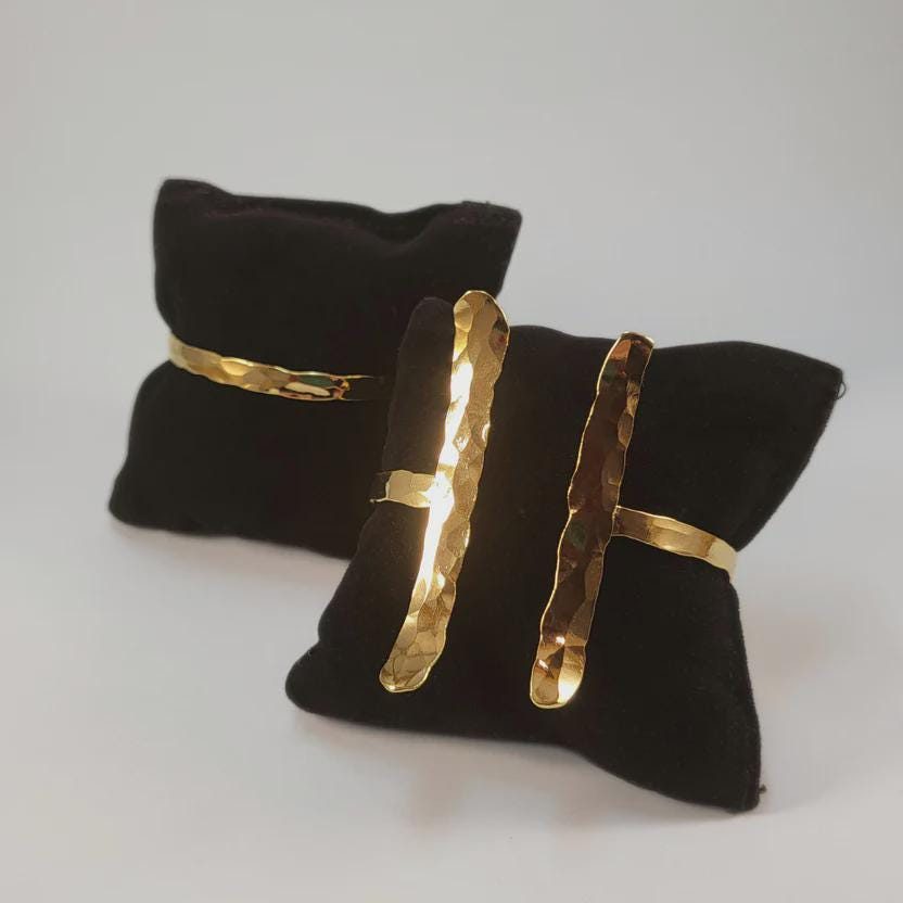 Hammered Gold Cuff Bracelet
