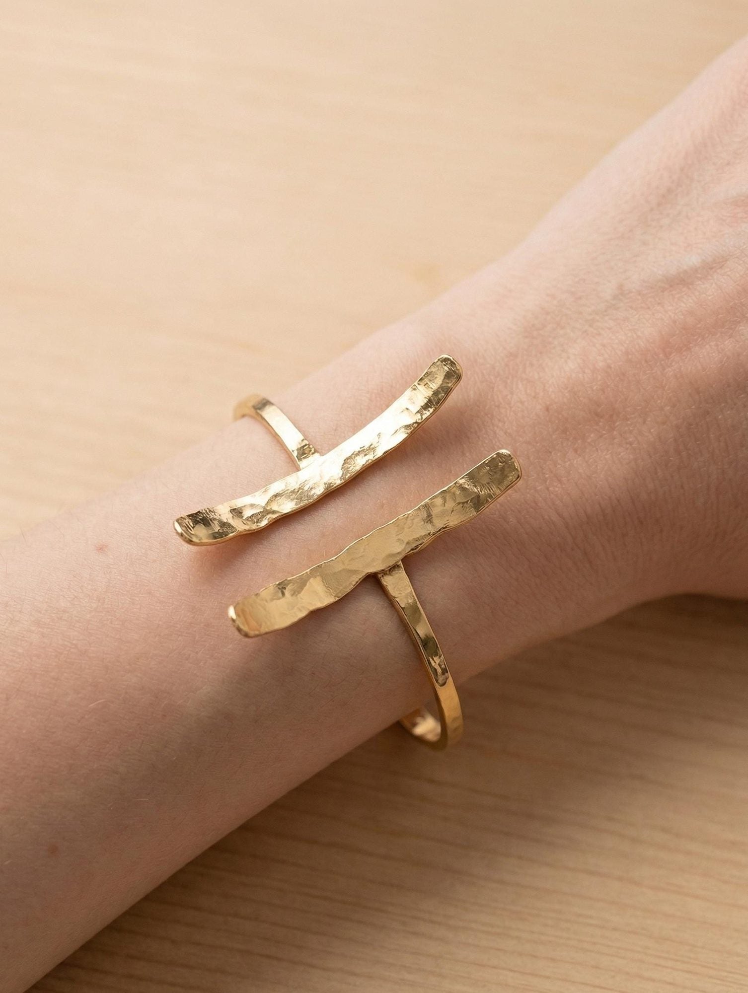 Hammered Gold Cuff Bracelet