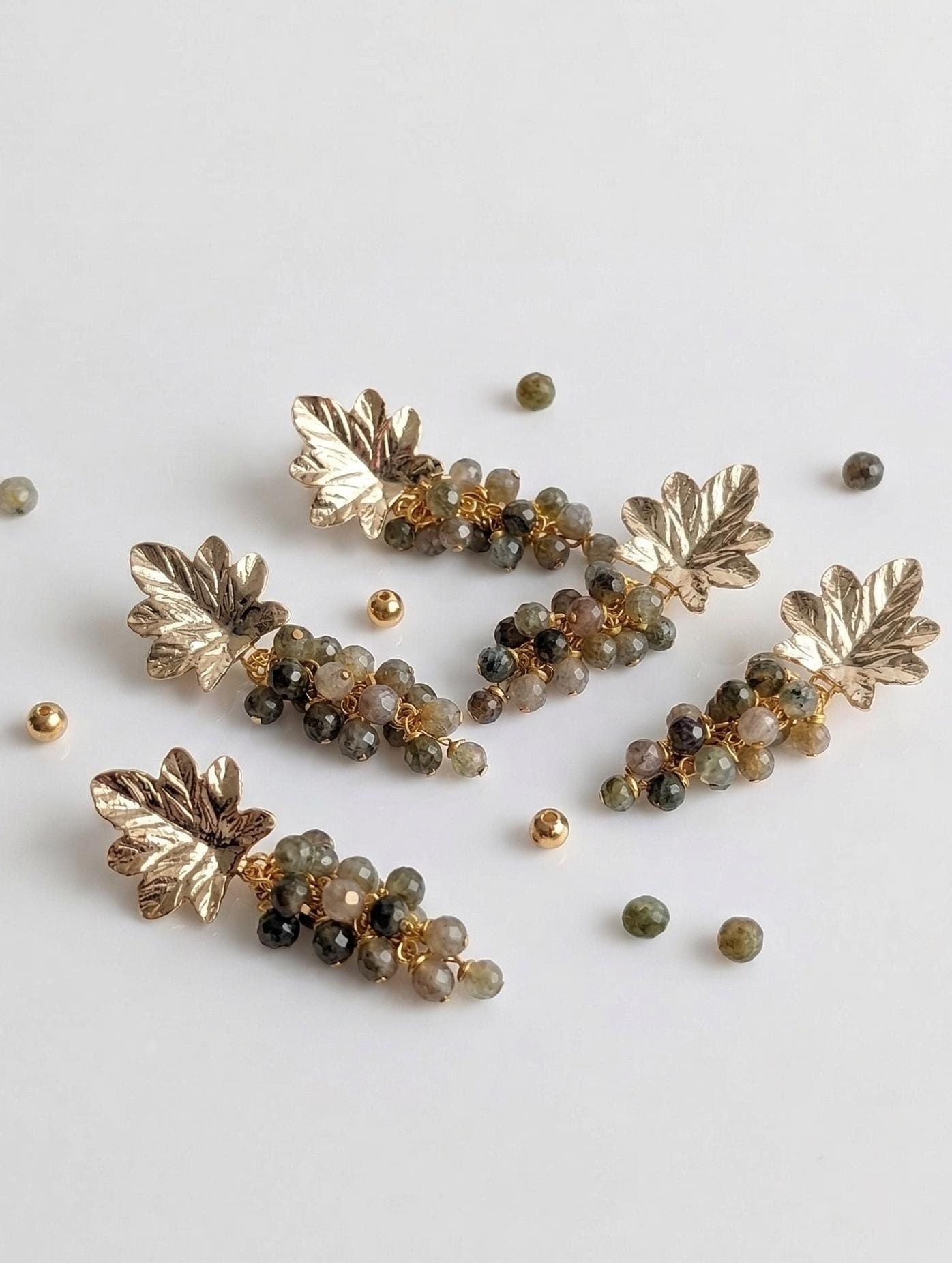 Grape Cluster Gemstone Earrings
