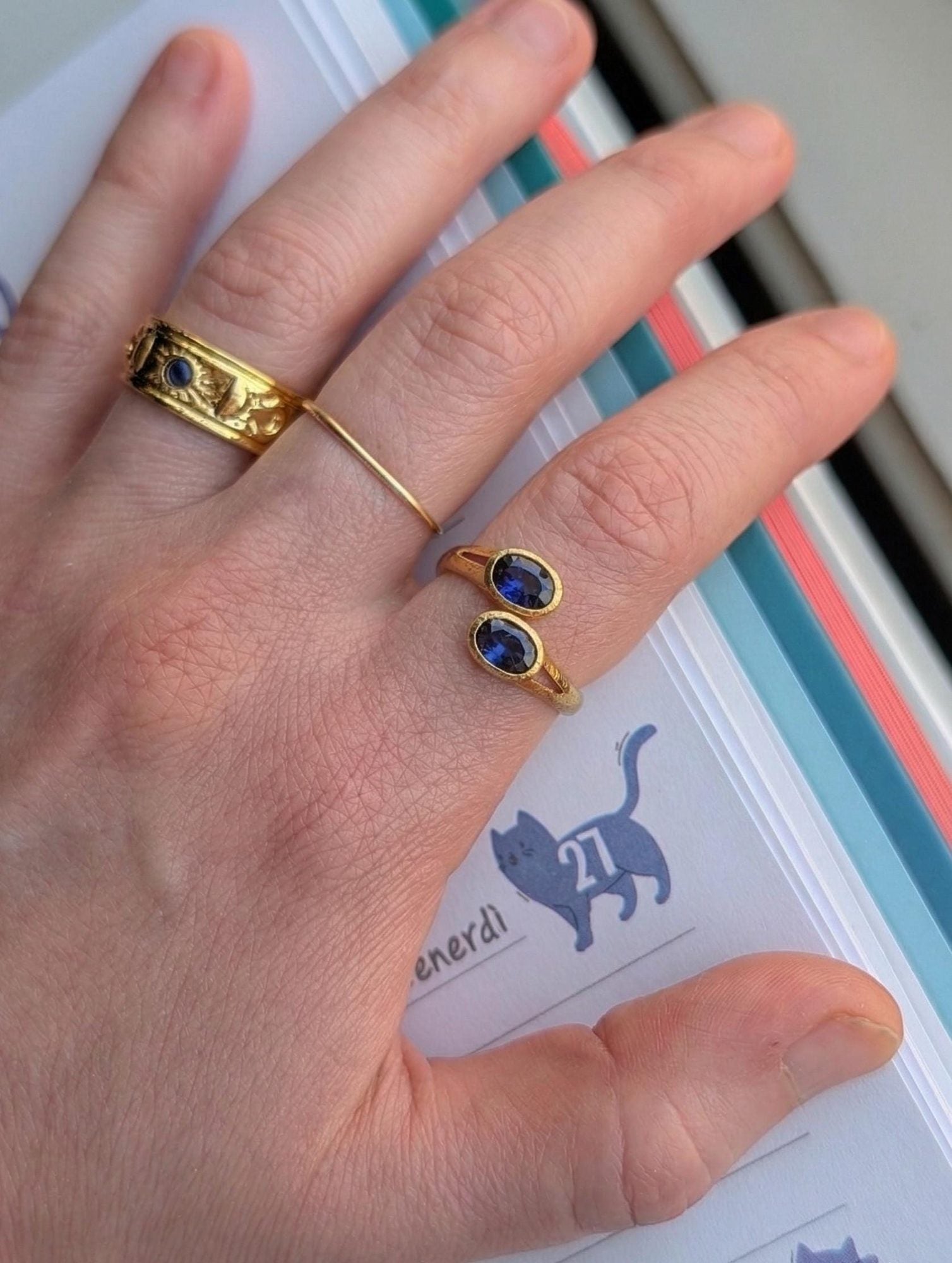 Navy Blue Zircon Wrap Ring